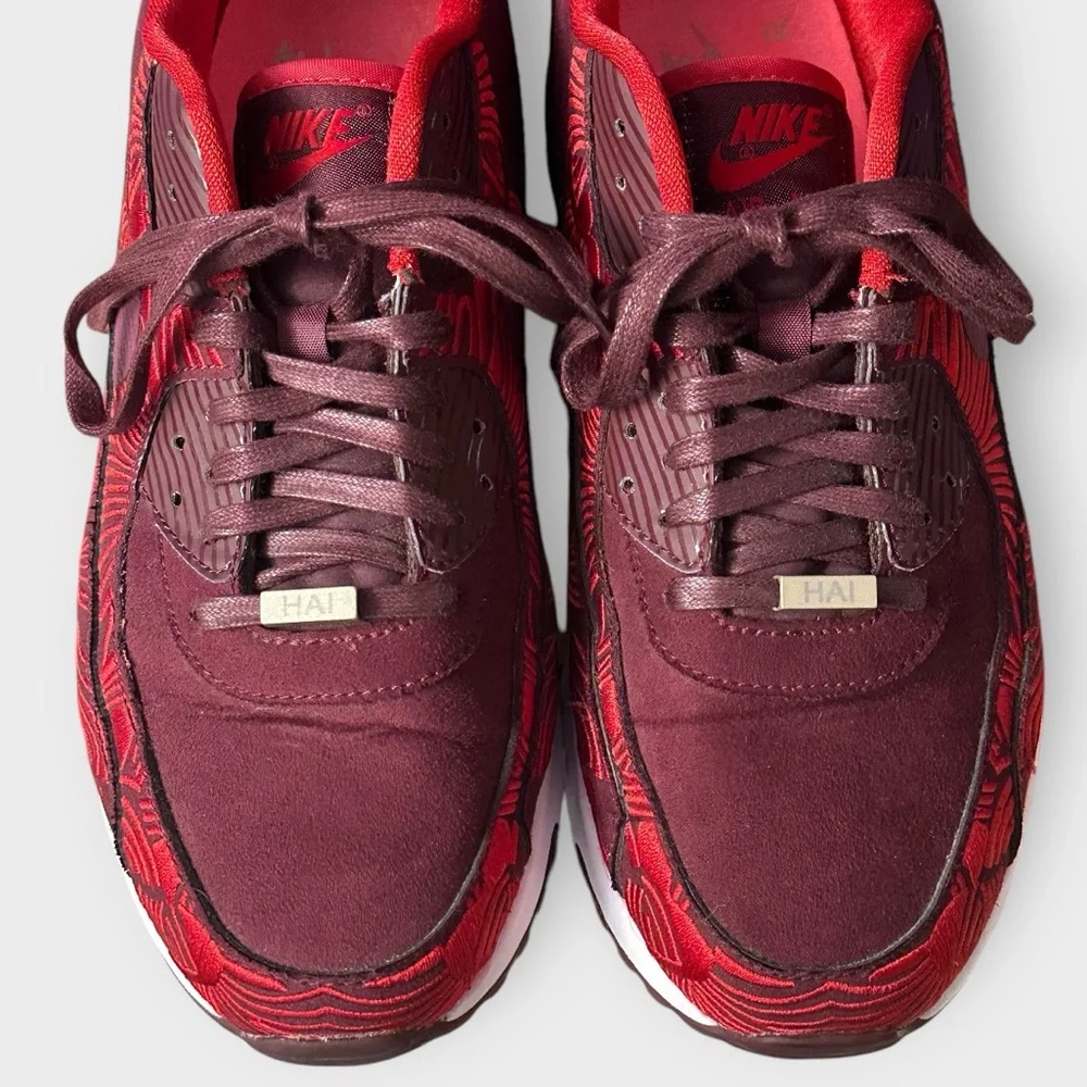 Women’s Red Patterned Athletic Sneakers